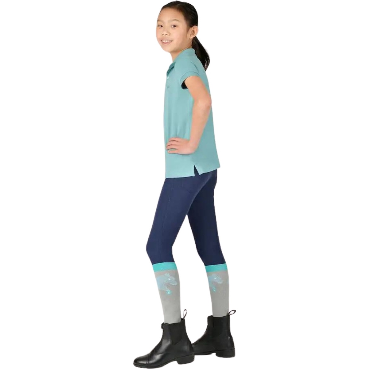Dublin Junior Darcy Short Sleeve Polo Shirt 10185020 - Dusty Turquoise